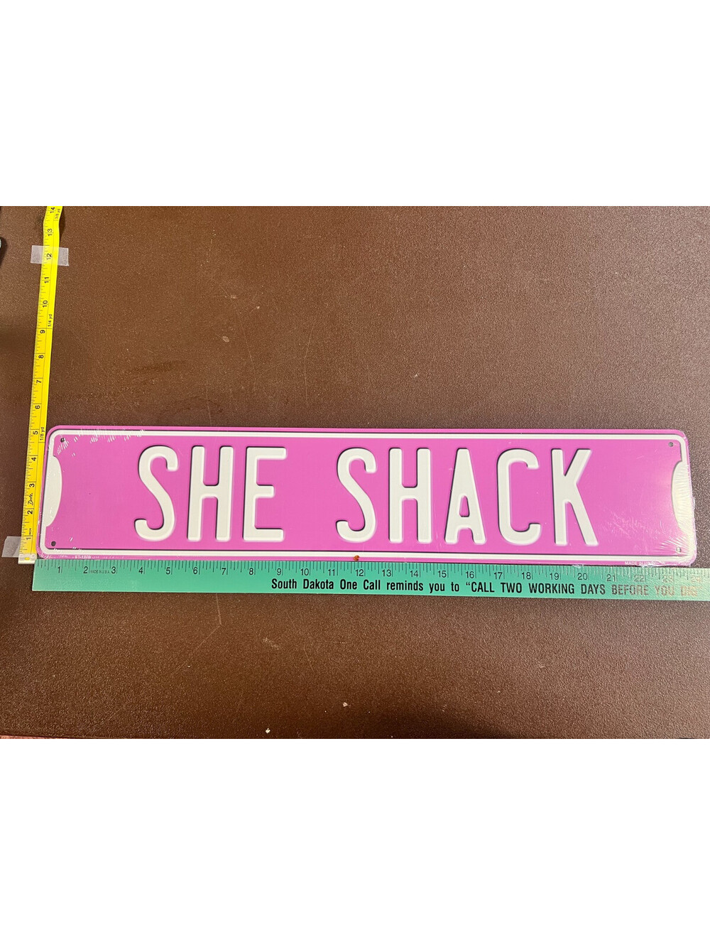 She Shack 5x24 Aluminum Metal Street Sign Pink She Shed Wall Decor